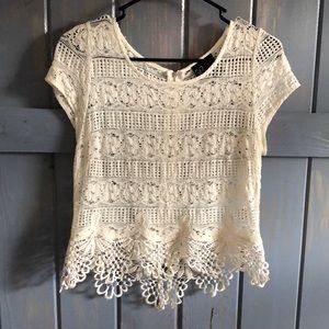 White Windsor Lace Detail Top